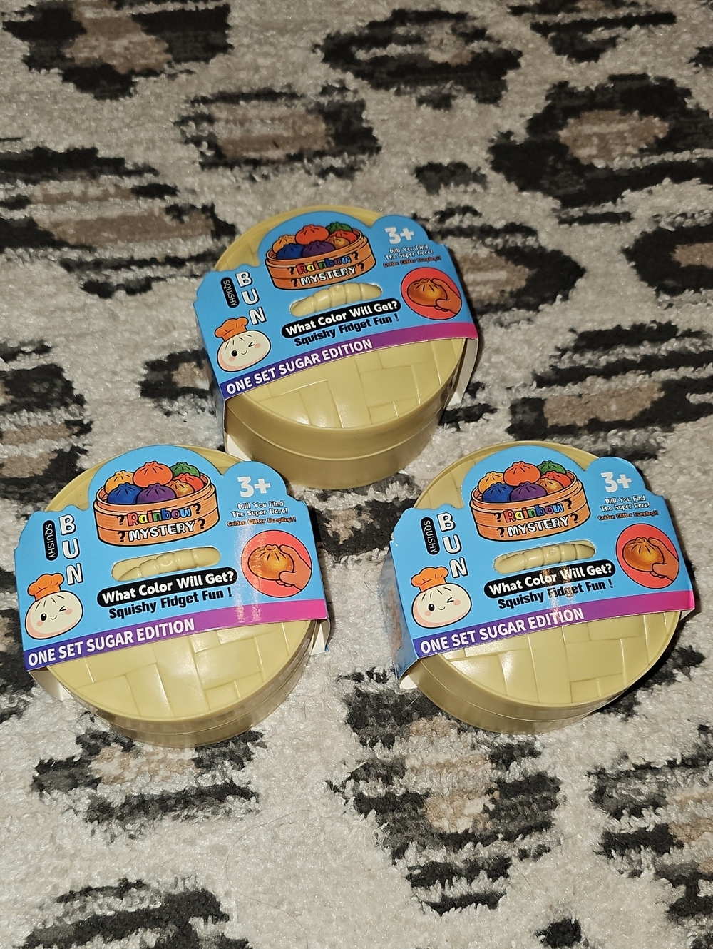 Rainbow Mystery Squishy Bun Sugar Edition Glitter Fidget Fun